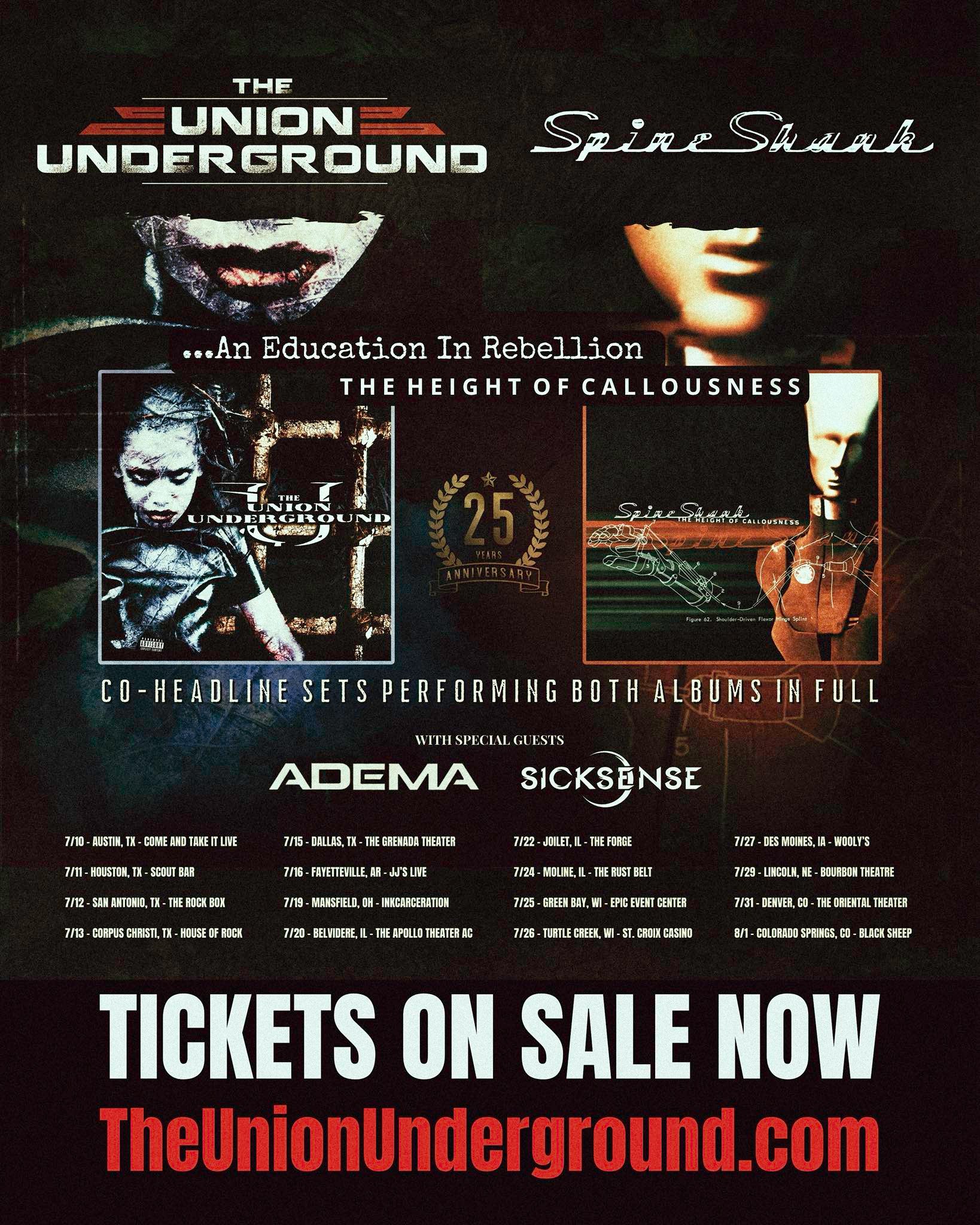 Adema An Education In Rebellion / The Height of Callousness Tour Poster 2025